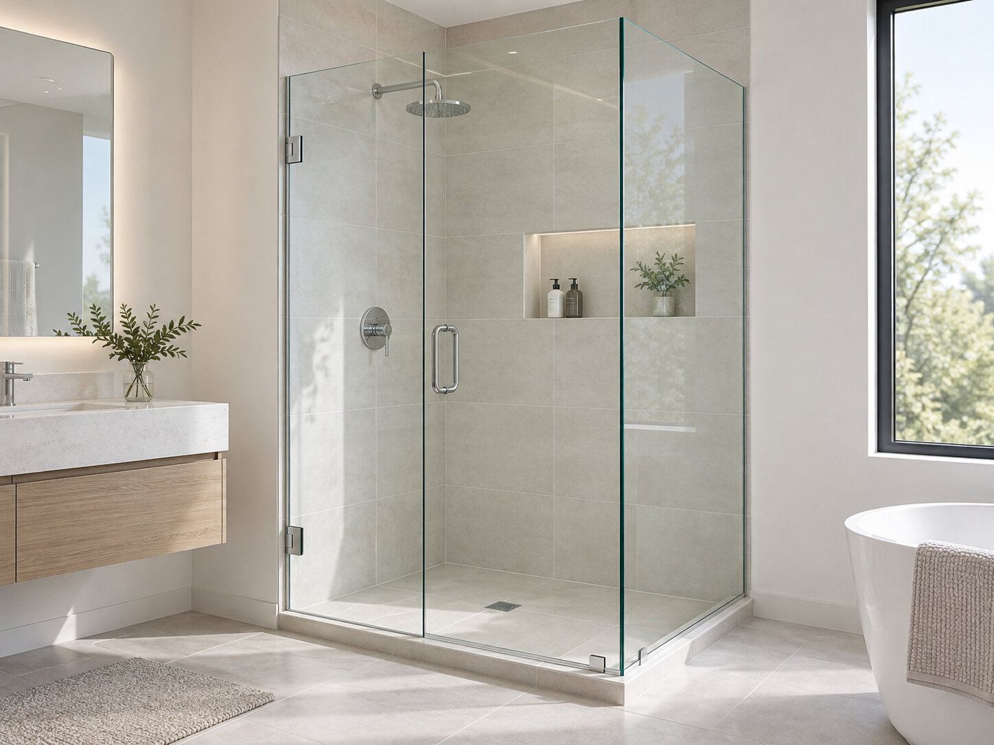 Vách tắm bằng kính cường lực